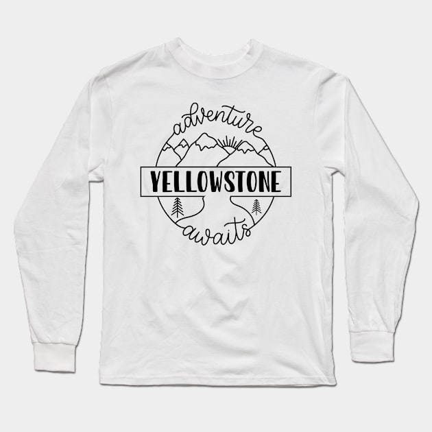 Yellowstone national park adventure gift. Perfect present for mother dad friend him or her Long Sleeve T-Shirt by SerenityByAlex